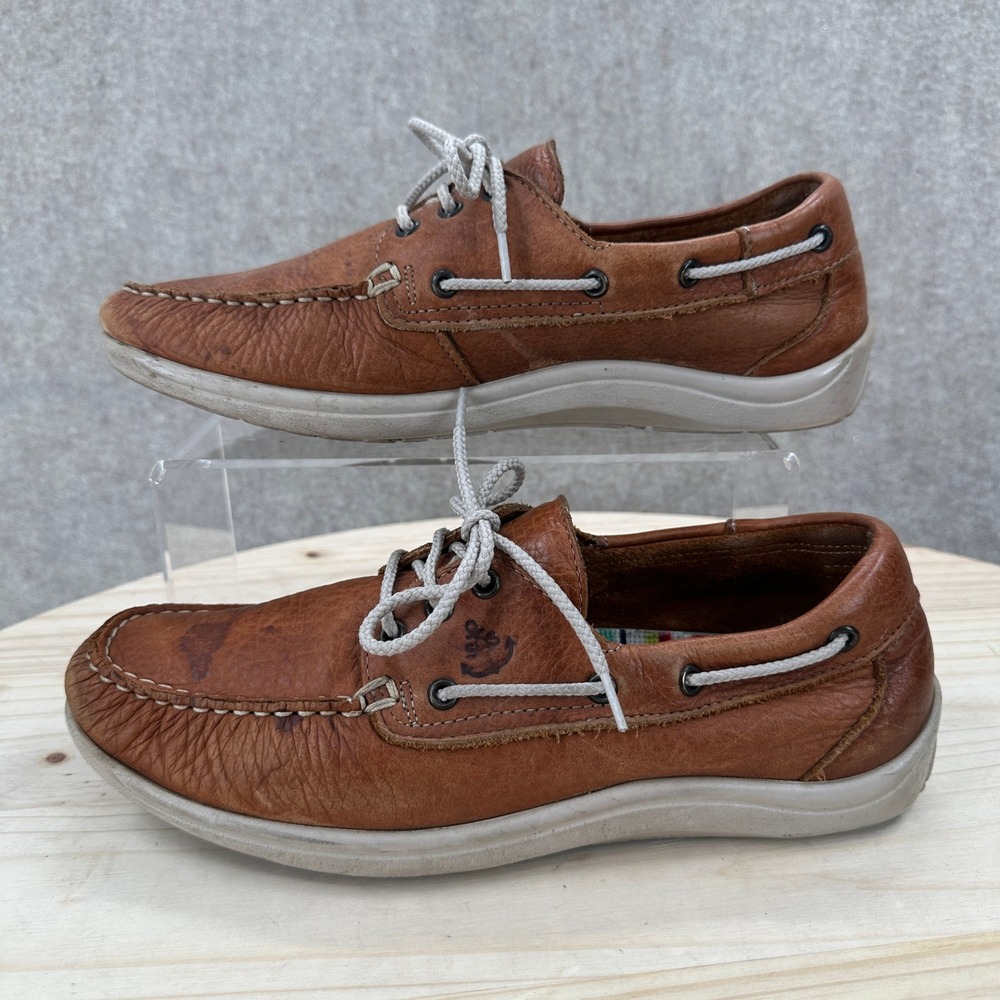 SAS Catalina Boat Shoes Womens 9 Brown Leather Lace Up Nautical Comfort